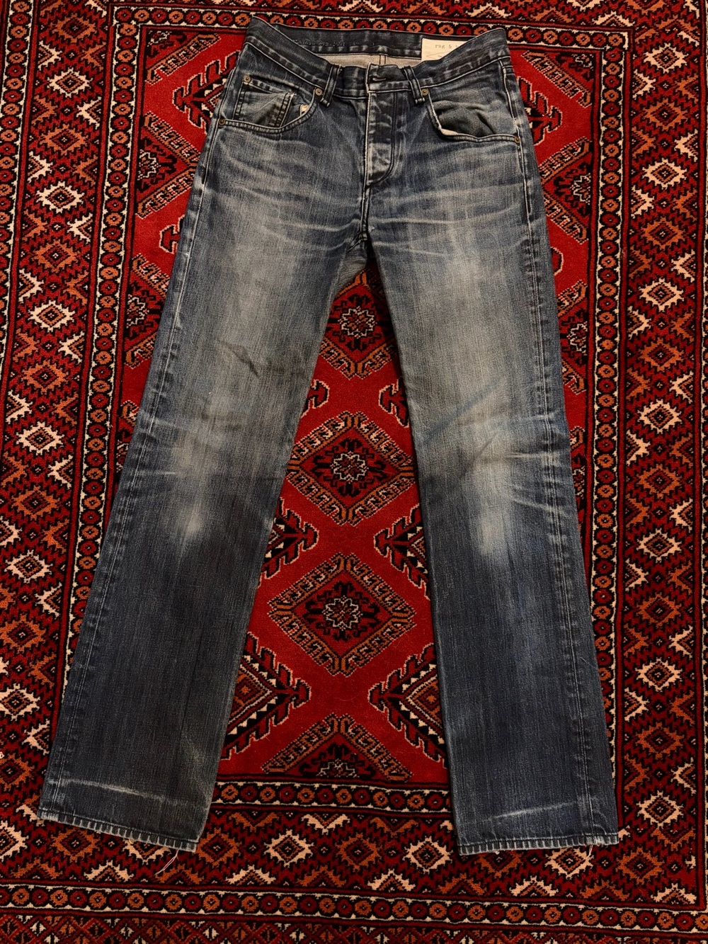 Rag & Bone Distressed Straight Leg Jeans
